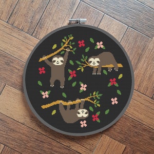 sloth cross stitch pattern