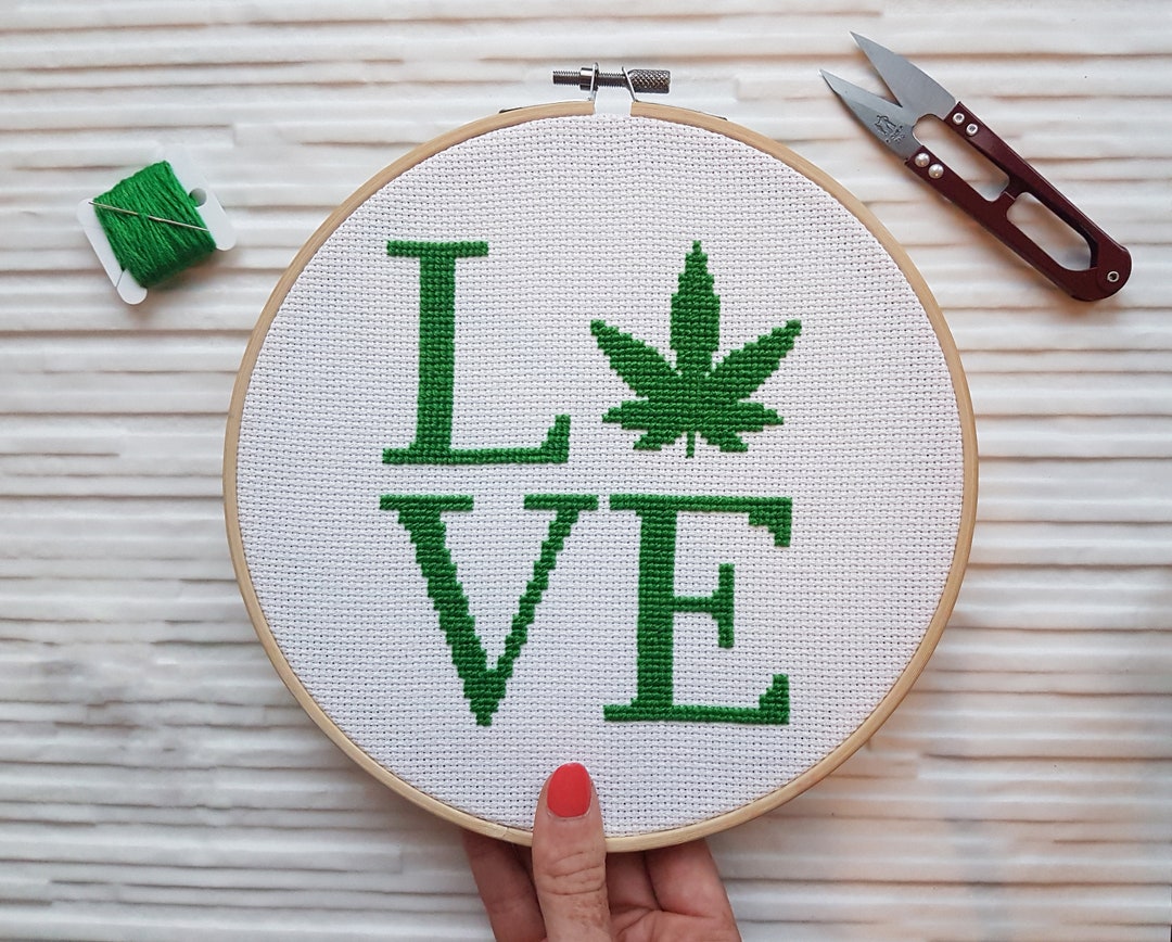 Love Weed Cross Stitch Pattern Etsy