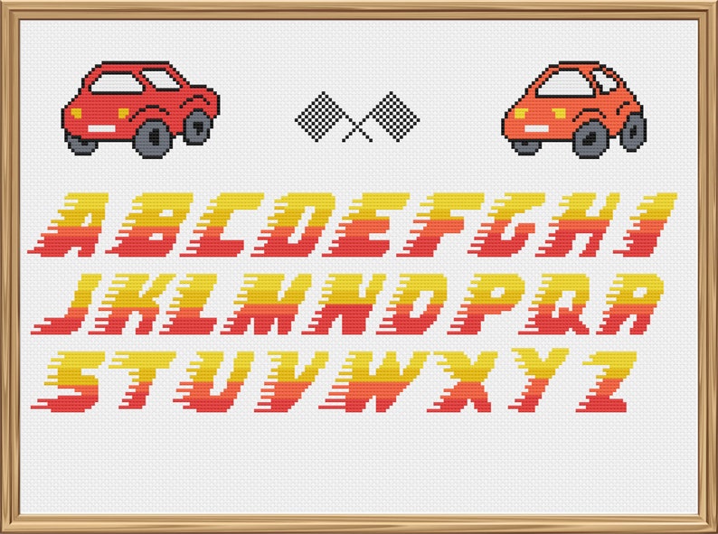 Abc Racing Font Racing car font full alphabet | Etsy