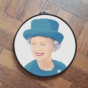 Queen Elizabeth II cross stitch pattern