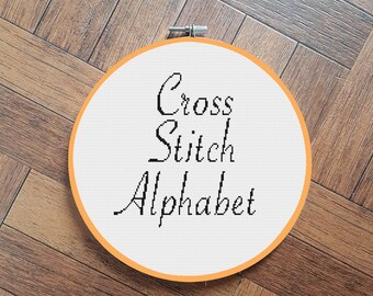 cross stitch alphabet font 1, cross stitch pattern