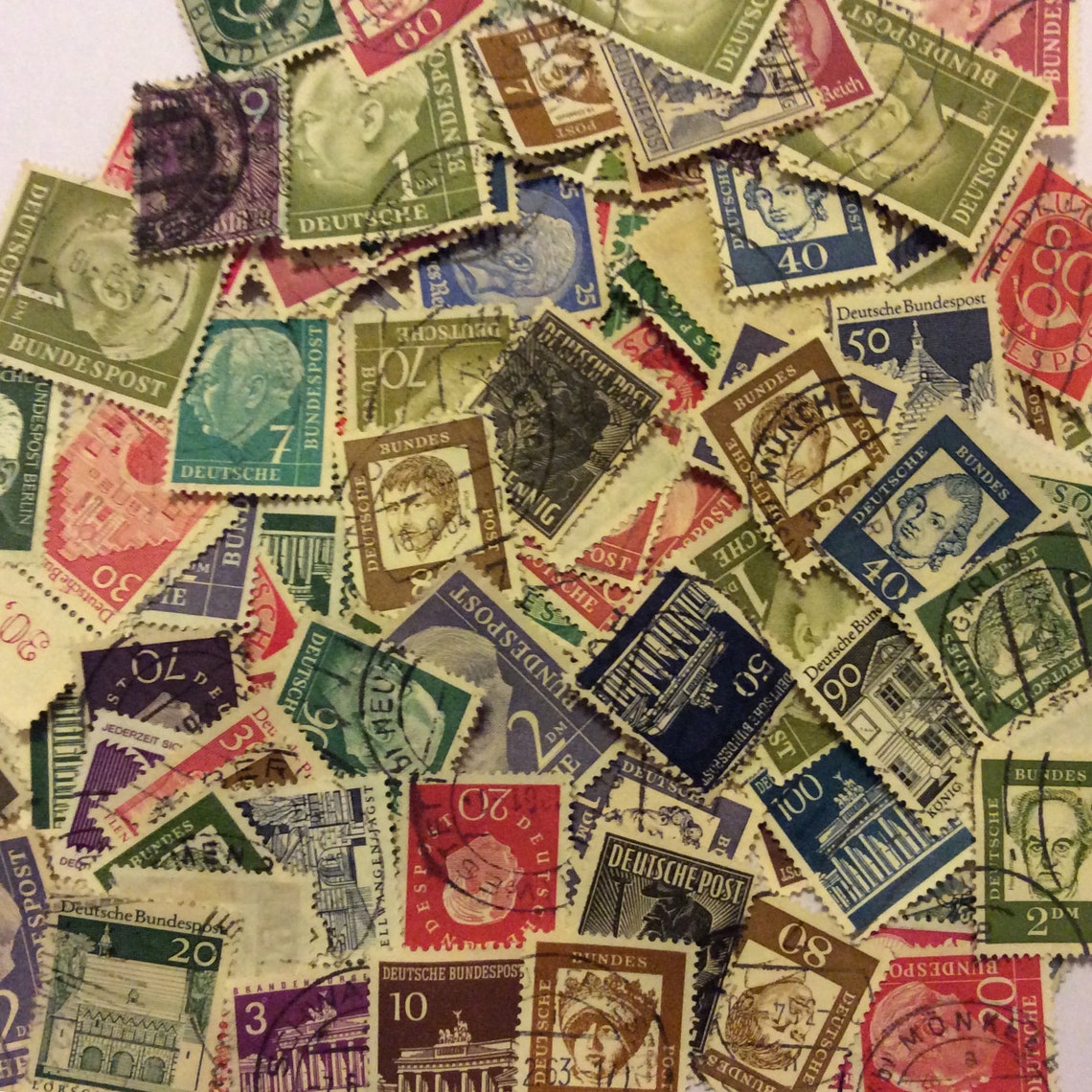 Lot of 500x Used German Postage Stamps 1950s1980s Cold War Etsy