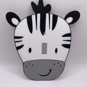 Zebra Light Switch Cover, Zebra Wall Plate, Jungle Nursery Decor