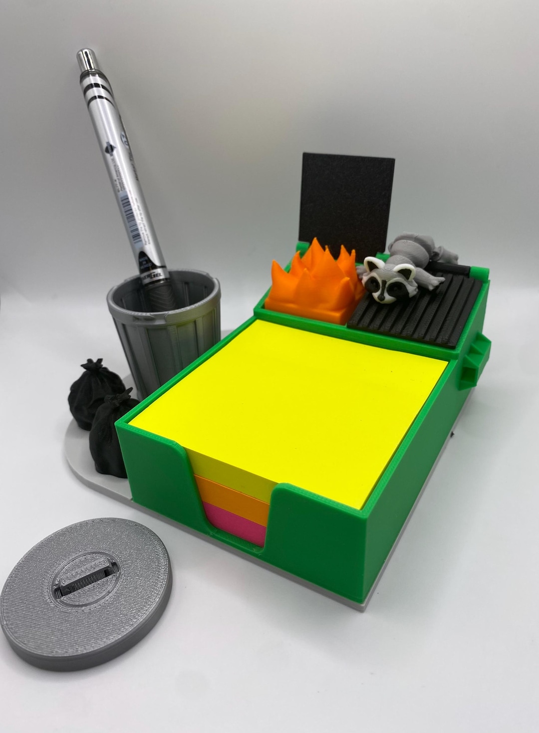 Dumpster Fire Notepad Holder, Dumpster Fire Desk Decor, Desk Organizer ...