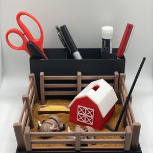 Miniaturowy ogród zen z krową szkocką, miniaturowa dekoracja biurka, sensoryczny, uspokajający ogród z piasku na biurko, pomoc w łagodzeniu stresu, wystrój biura