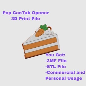 Carrot Cake Soda Pop Tab ouvre-boîte porte-clés fichier d'impression 3D, fichier STL pour impression 3D, fichier 3MF