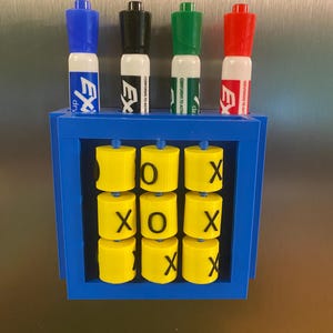 Tic Tac Toe Nostalgic Magnetic Dry Erase Marker Holder, Classroom Organization