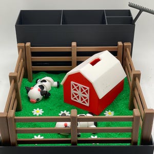 Ogród Zen Krowy, Krowa Mleczna, Miniaturowa Dekoracja Biurka, Sensoryczny Uspokajający Ogród Piaskowy na Biurko, Uśmierzający Stres Fidget, Dekoracja Biura