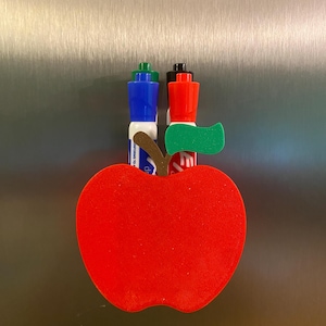 Apple Magnetic Dry Erase Marker Holder, Classroom Decoration, Classroom Organization, Office Organization