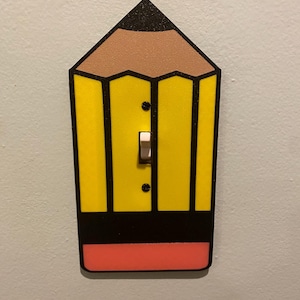Pencil Light Switch Cover, Pencil Outlet Cover, Pencil Decor, Classroom Decor