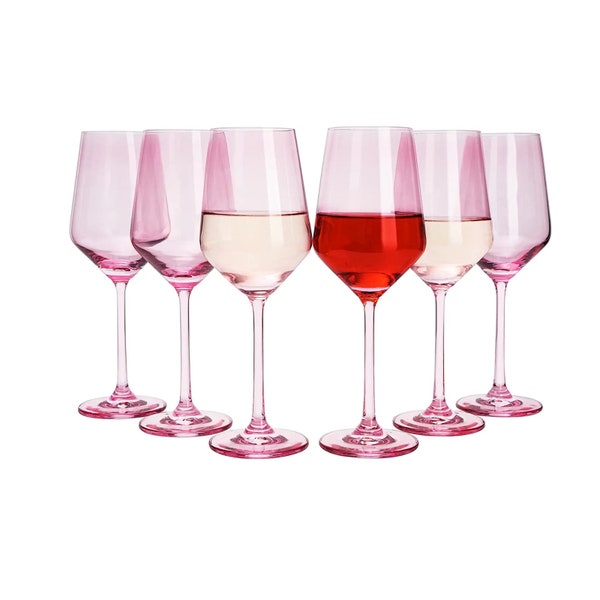 Pink Stemmed Glasses Etsy
