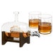 Whiskey Ship in a Barrel Decanter With Ship With 2-10 oz Glasses - By The Wine Savant, Whiskey & Wine Decanter 