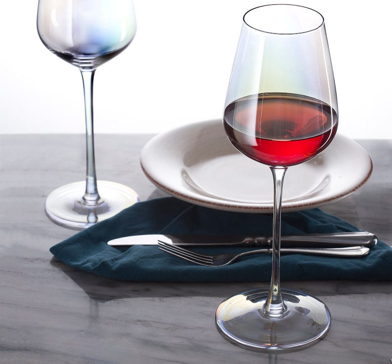 Iridescent Wine Glasses Set of 4 Etsy