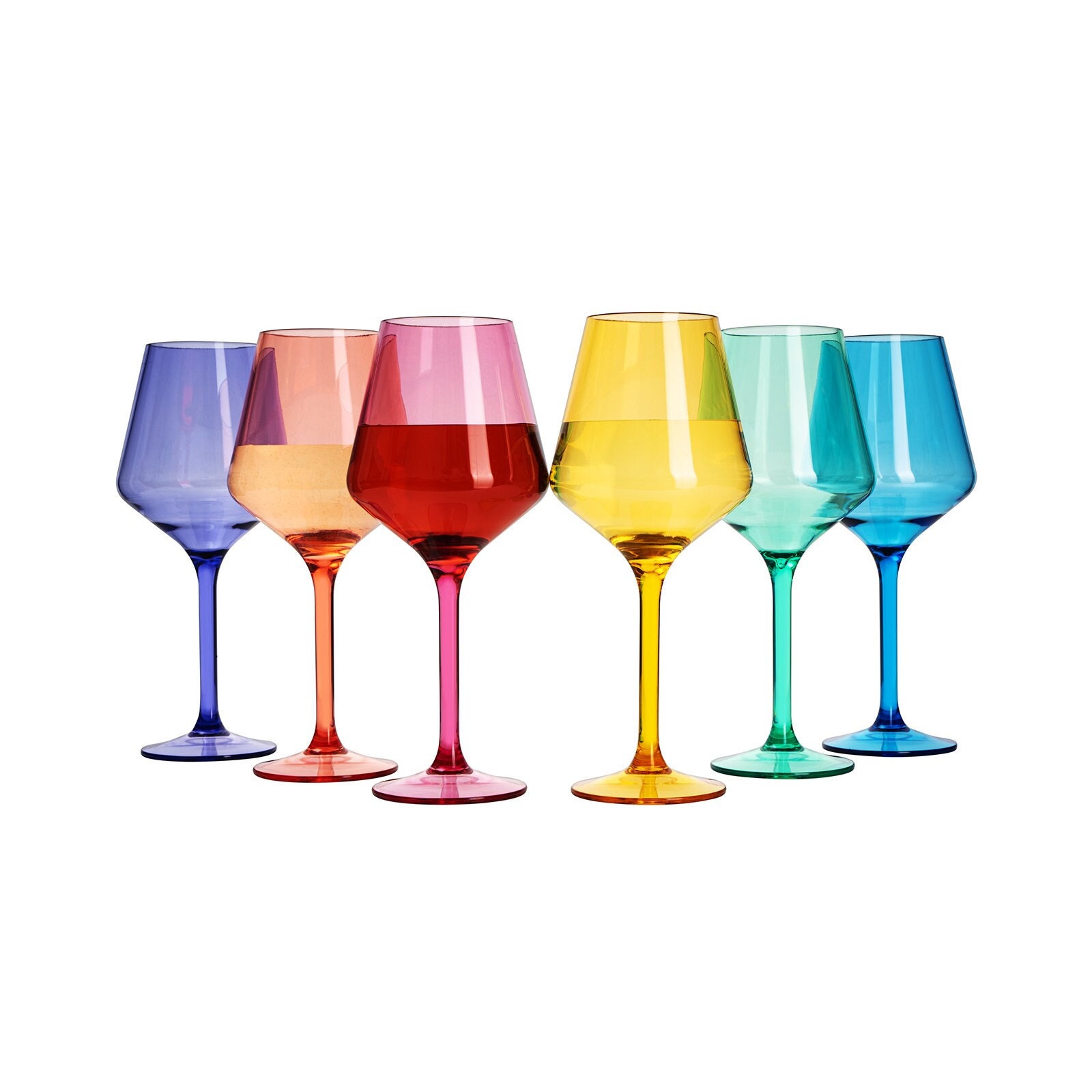 Unbreakable Colored Stemmed Wine Glasses Made From Etsy