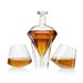 The Wine Savant Diamond Whiskey Decanter l With 2 Diamond Glasses Decanter Set, Diamond Wine Glass Holding Base With 2 Diamond Glasses 