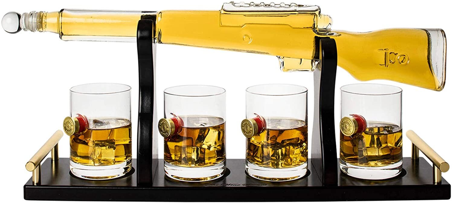 rifle gun whisky decanter