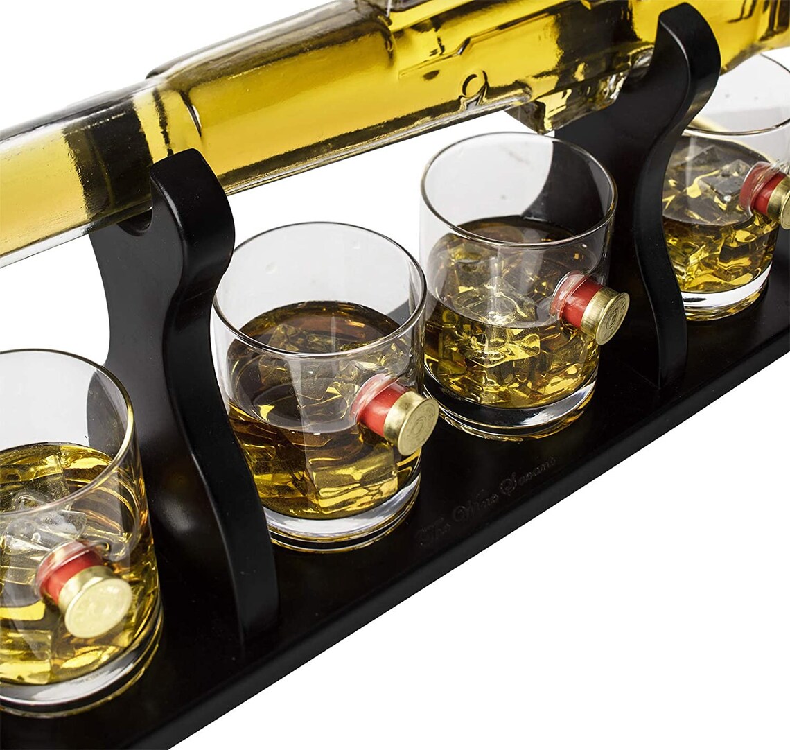 rifle gun whisky decanter