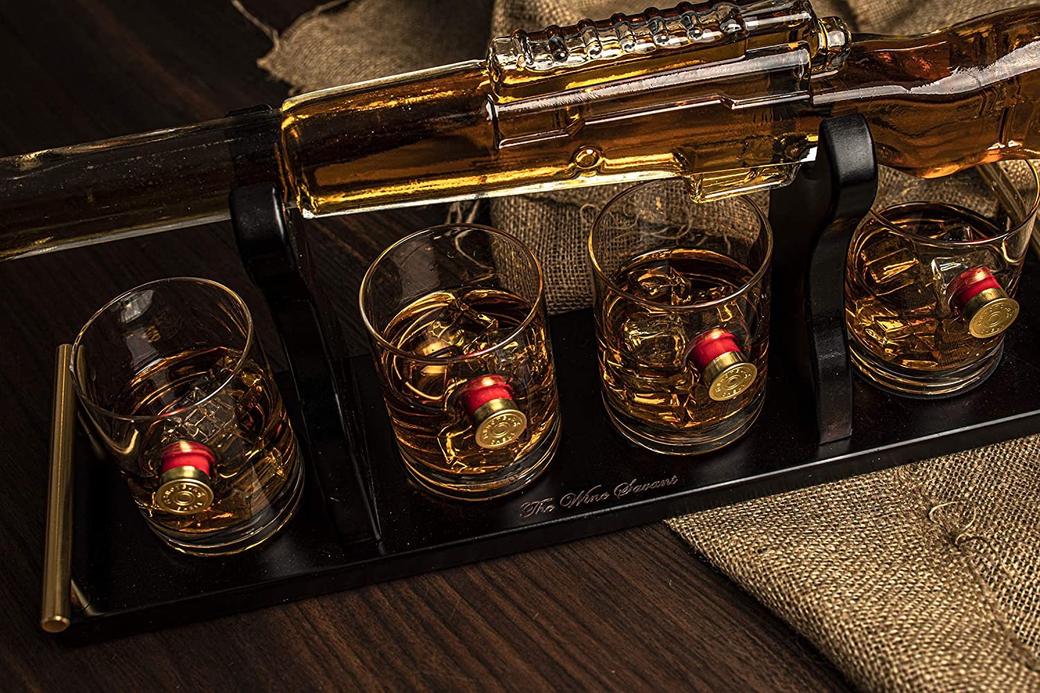 rifle gun whisky decanter
