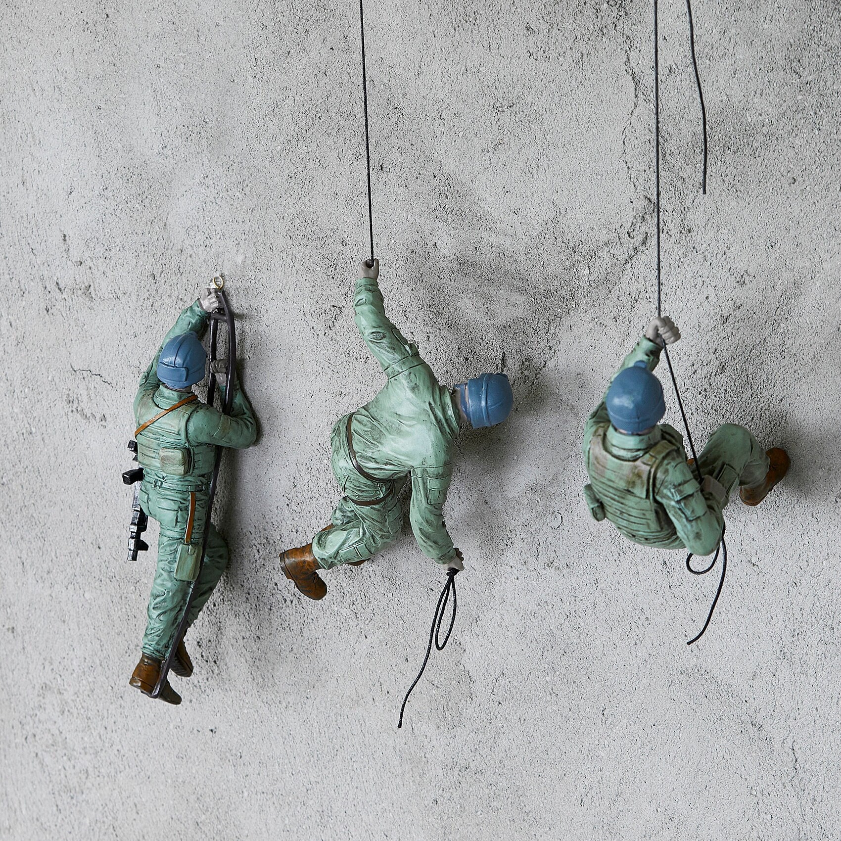 Set of 3 Climbing Soldier Man Wall Art Decor Sculpture by Gute Etsy