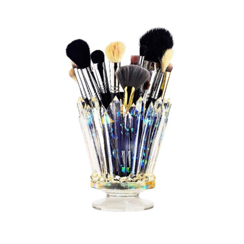 Amethyst Crystal Makeup Brush Holder Glow and Shine Brush & Etsy