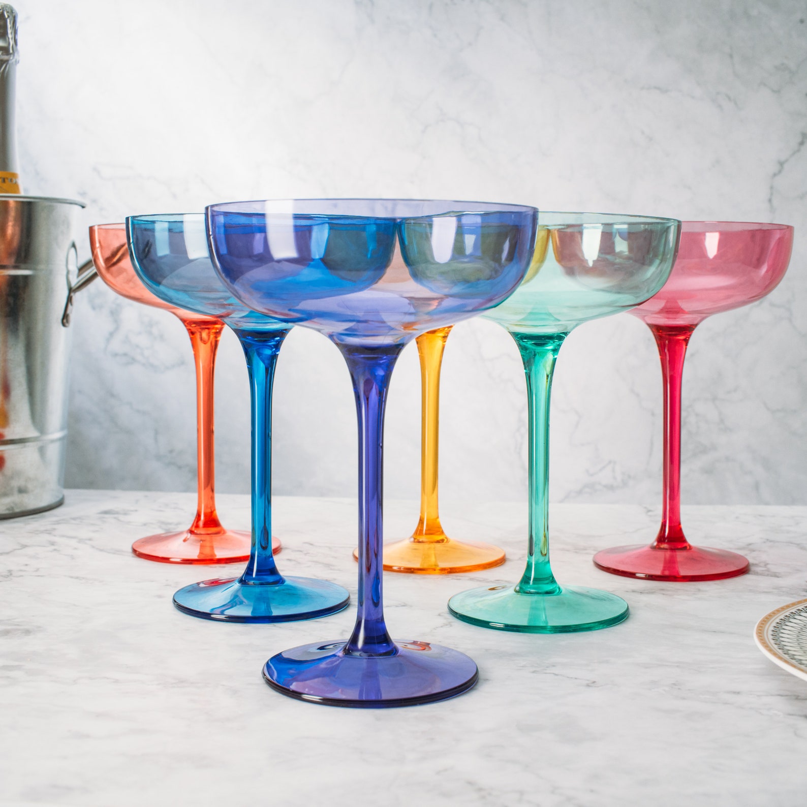 Unbreakable Colored Coupe Margarita Glasses by the Wine Savant Etsy