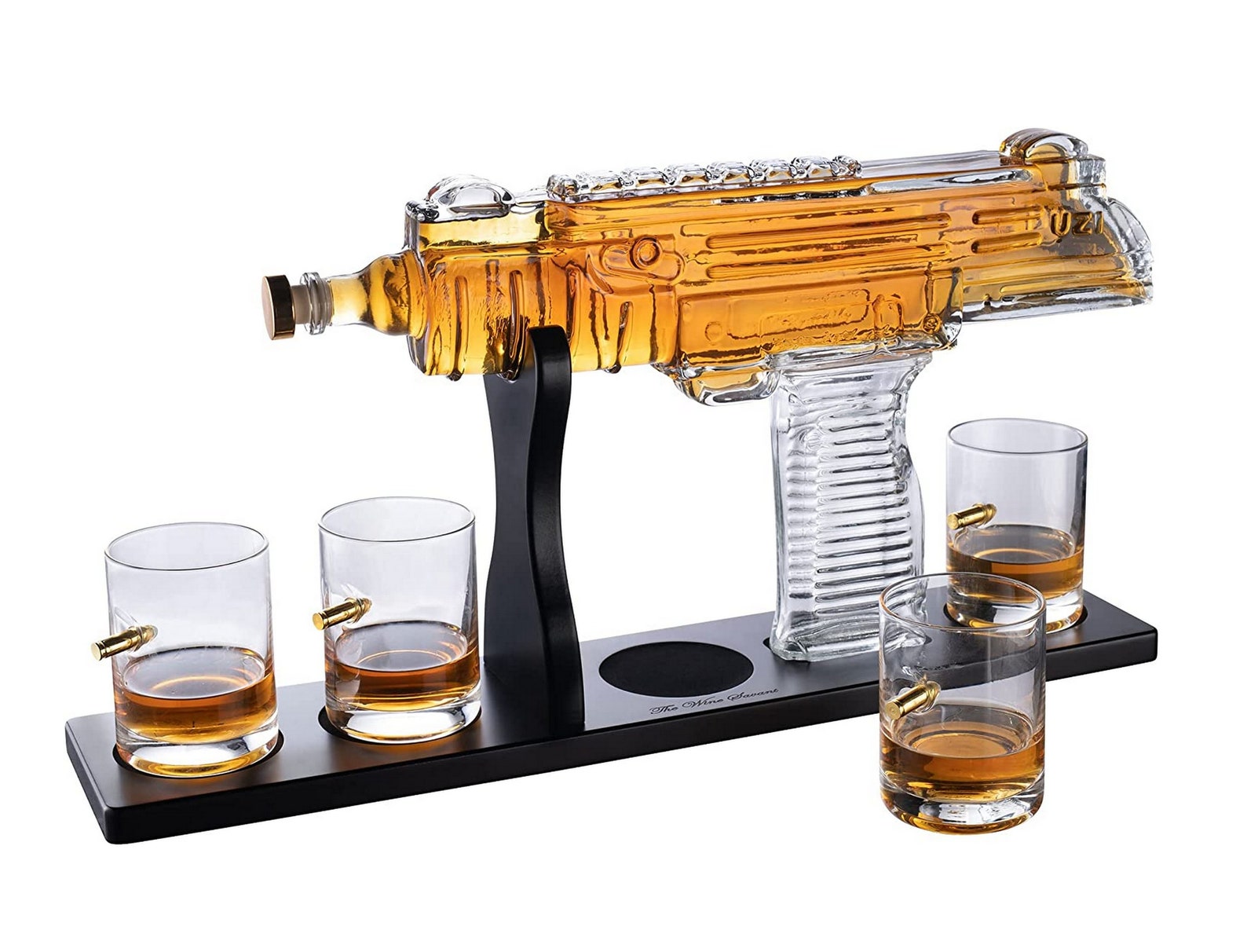 Uzi Submachine Gun Whiskey Gun Decanter and 4 Liquor Glasses Etsy