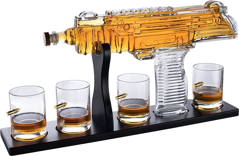 Gun Whiskey Decanter 3 Gun Decanter With Glass AR15 AK47 Etsy