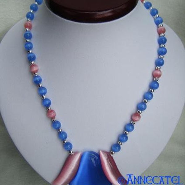 Collier aus farbigem Katzenauge