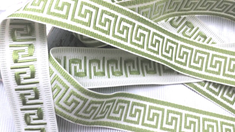 1 3 4 Lime Green Grecian Curtain Trim Green Jacquard Etsy