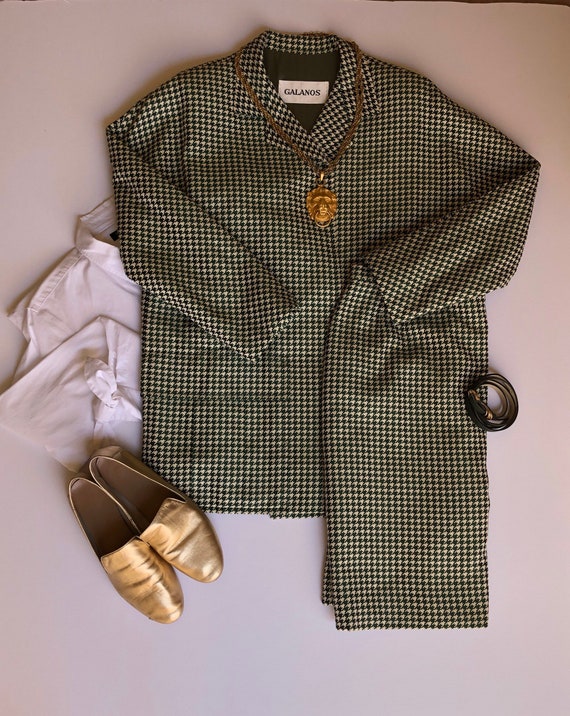 A vintage Galanos houndstooth skirt suit, 1980s