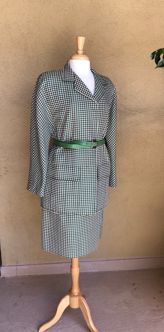 A vintage Galanos houndstooth skirt suit, 1980s