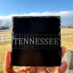 Tennessee Layer Laser Engraved Slate or Ceramic Coasters|Personalized Stone Coasters, Wedding Gifts,  Drink Coaster, Table Coaster, Dad Gift