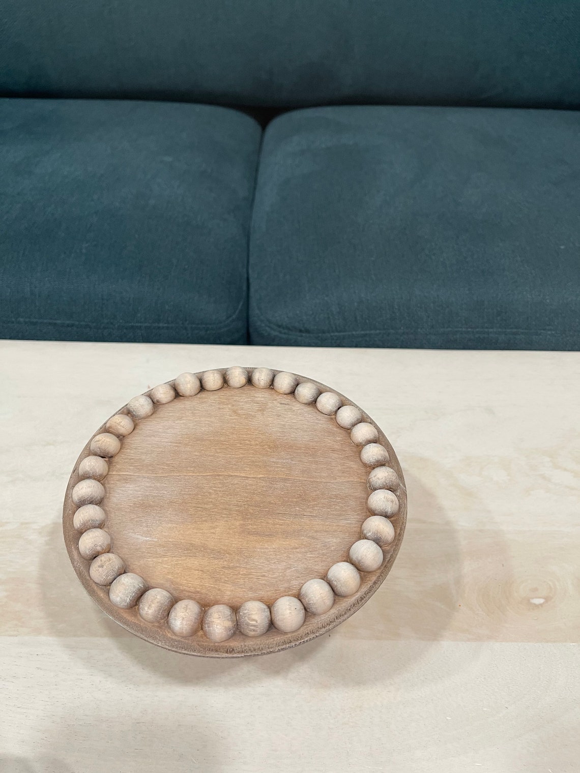 Rustic Beaded Riser/ Wooden Pedestal/ Wooden Riser / Candle Etsy