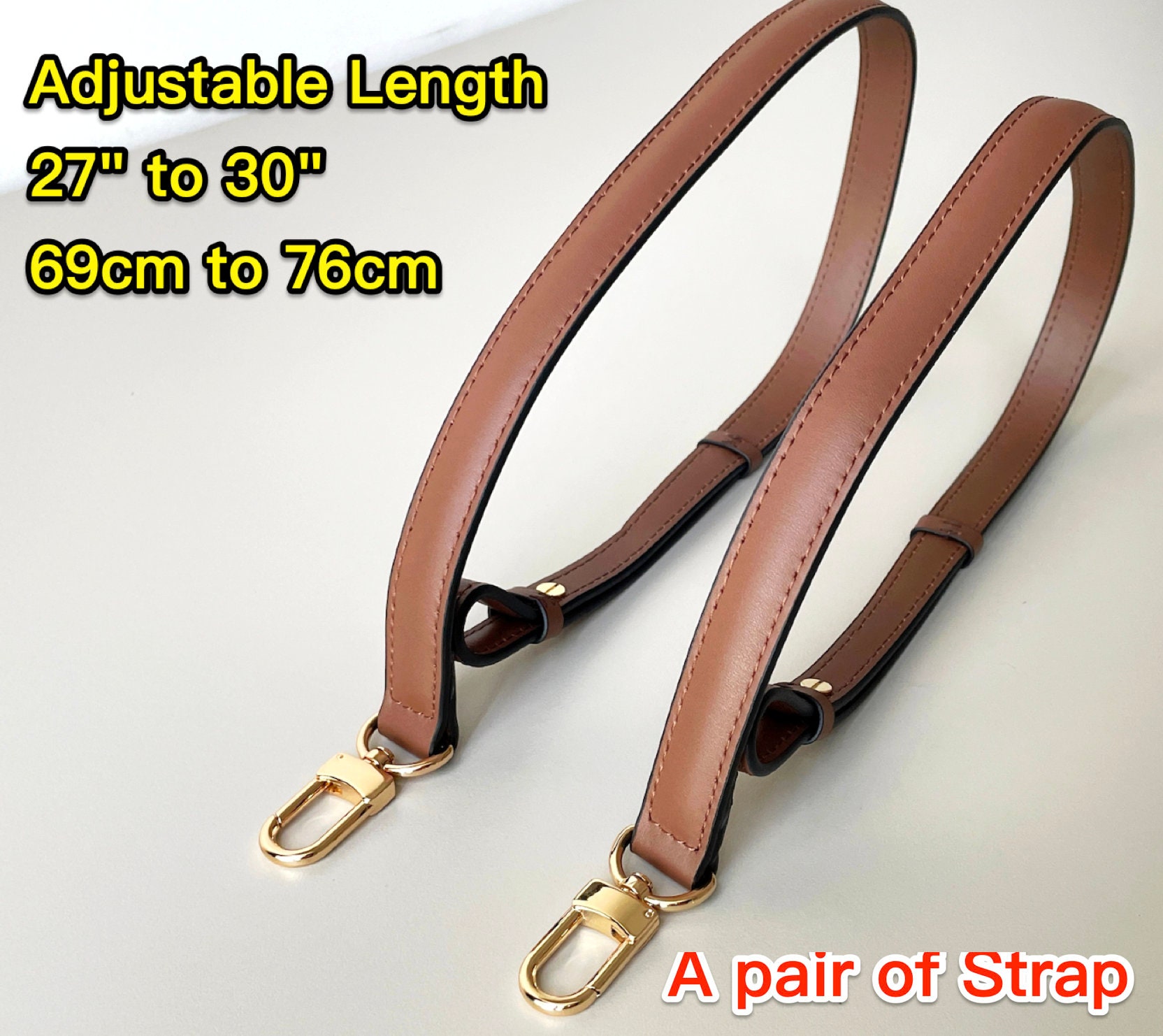 Authentic Used LOUIS VUITTON Leather Shoulder Pad Strap Replacemt Belt  set-f1018