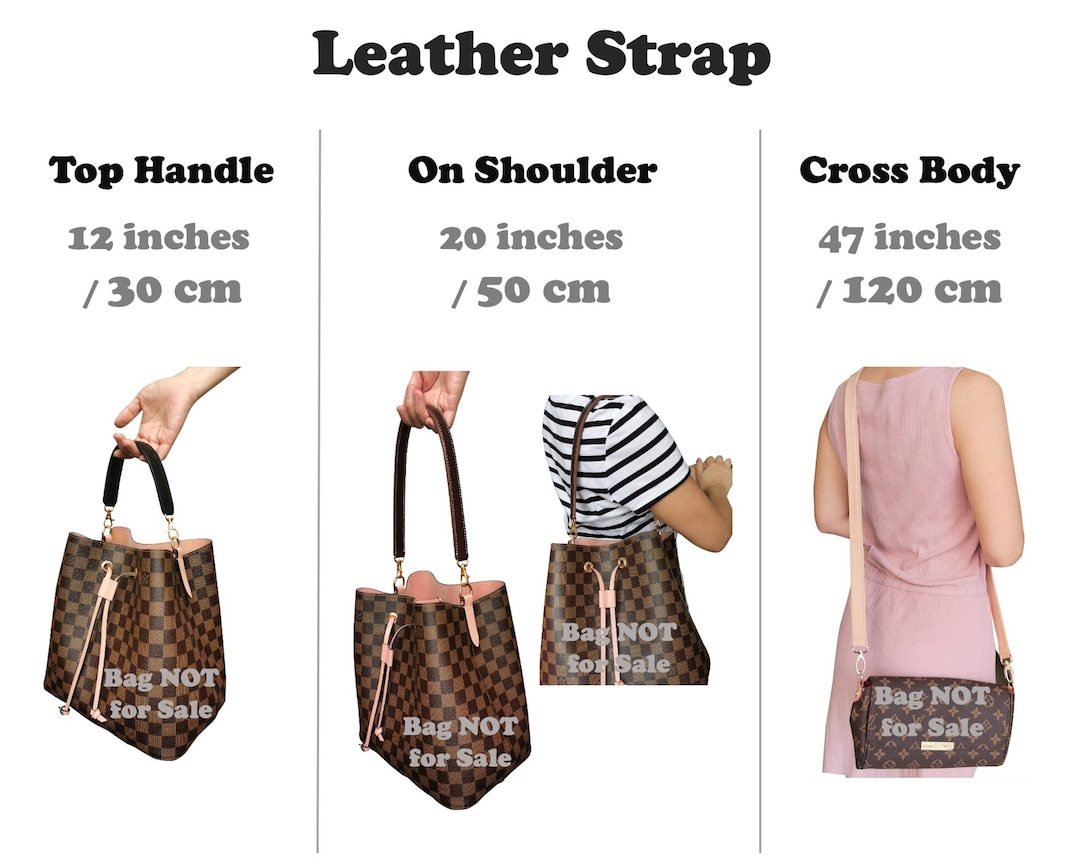 Real Leather Tote Bag Handles with Rivets, 80cm long by 2cm wide