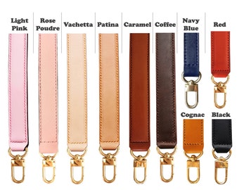 2cm Width - Handbag Strap, Genuine Vachetta Leather, Customized in Any Length, Designer Tote, Top Handle Purse, Gold Silver Brass Clasps