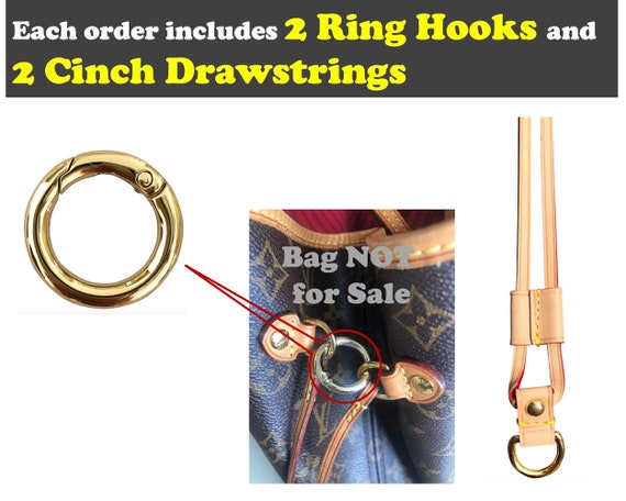 Cinch Neverfull Sides with Gold Ring Golden Hooks, Drawstring Strap an