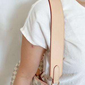 Handbag Strap, Genuine Real Vachetta Leather, Designer Tote Crossbody Bag, Cross Body Handle Purse, Gold Clasps