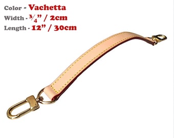 2cm Width - Handbag Strap, Genuine Vachetta Leather, Customized in Any Length, Designer Tote, Top Handle Purse, Gold Silver Brass Clasps