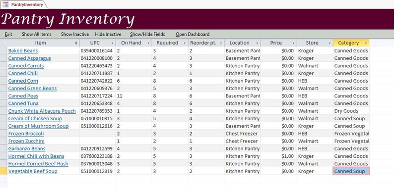 Pantry Food Inventory Tracker System - Etsy
