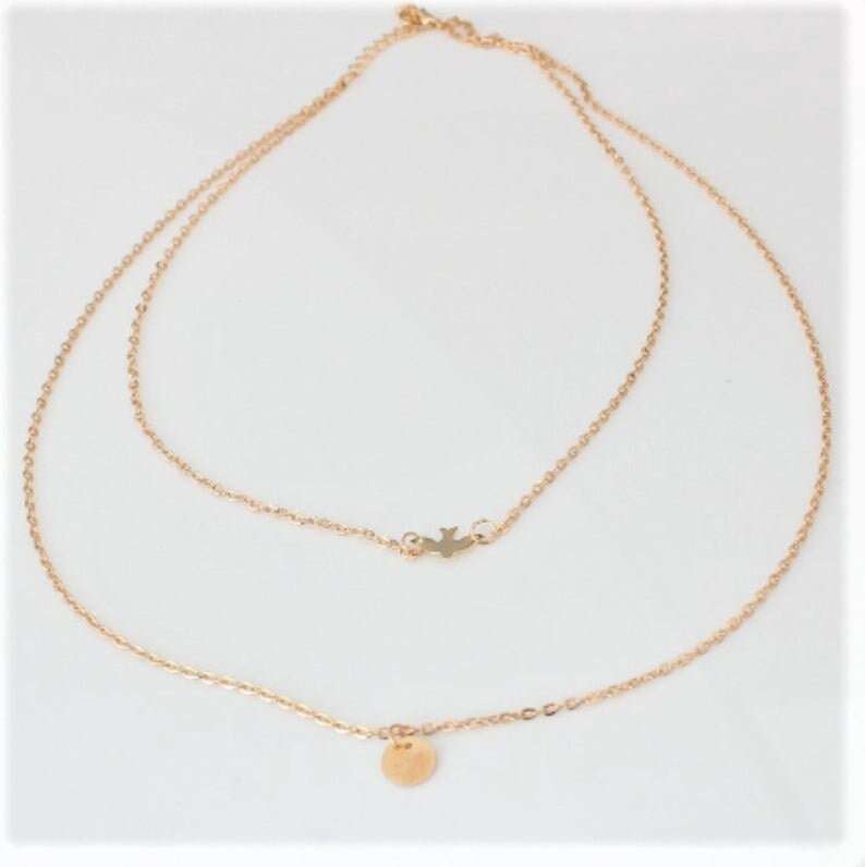 Costume Jewelry Collars Necklace Gold Filled Chain Dainty Etsy