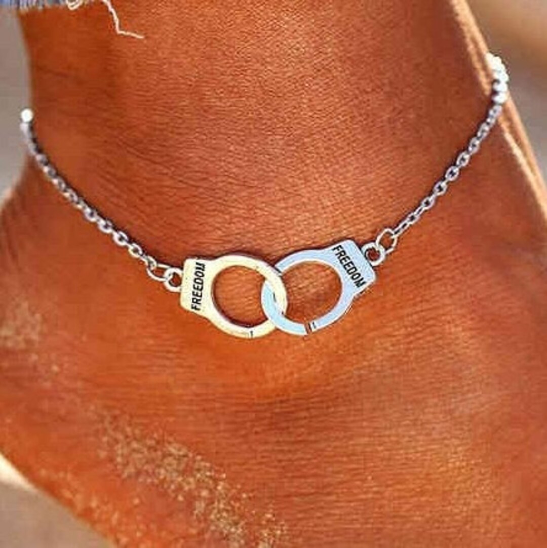 Anklets Handcuff Anklet Bracelet Freedom Handcuffs Anklet Etsy
