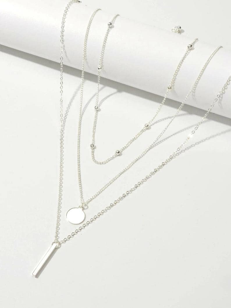 Stack Necklaces for Women Silver/gold 3 