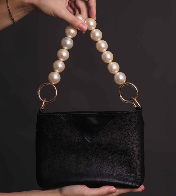 Pearl Bag Belt Women Shoulder Handbag Strap Purse Replacement Handle Chain