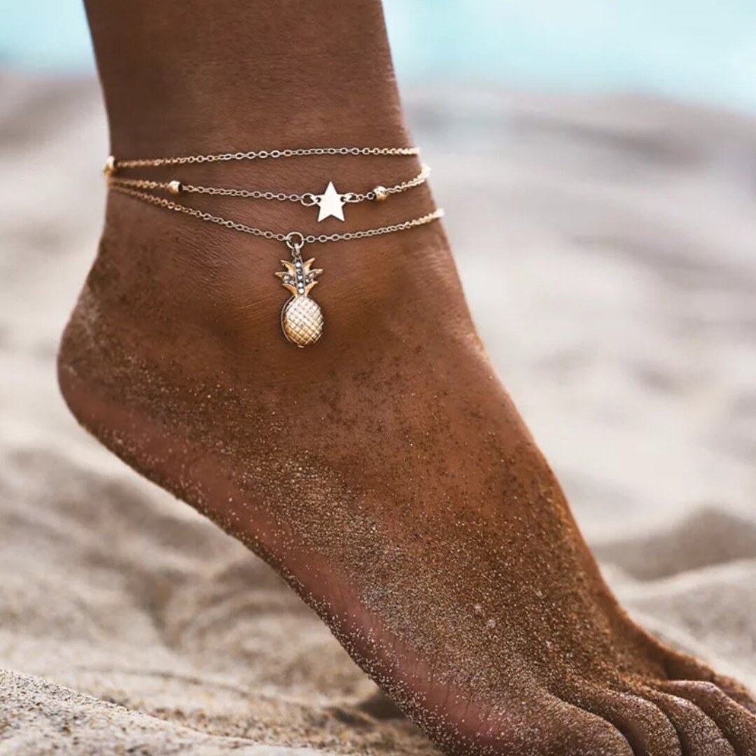 Pineapple Ankle Bracelets for Women Chain Pineapple Anklet Etsy