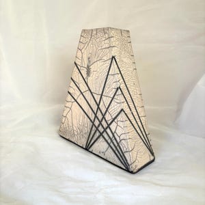 White Raku Pyramid Vase