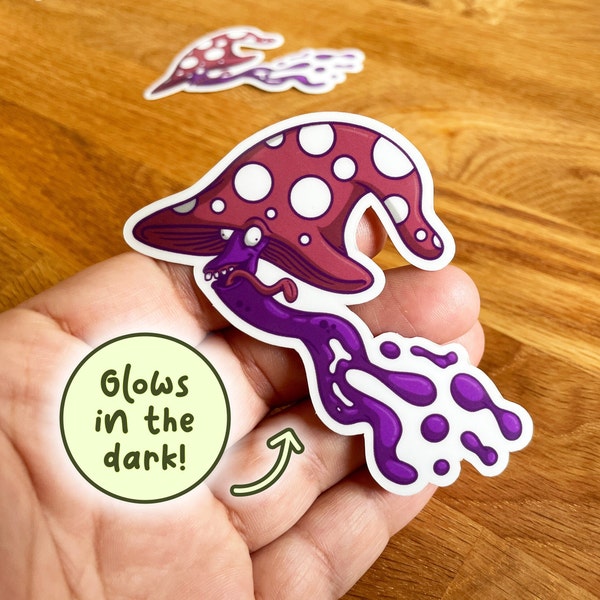 Glow in the dark sticker, trippy mushroom, guitar stickers, car stickers, laptop stickers, bike sticker, shroom sticker, glow in the dark