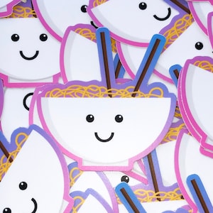 Ramen Sticker, Cute Ramen, Ramen Bowl, Ramen Lover Gift Sticker, Noodle Lover Gift Sticker, Kawaii Cute Sticker, Kawaii Gifts, Cute Sticker
