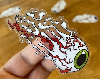 Adhesivo de ojo derretido (iris verde) - Transparente y resistente a la intemperie