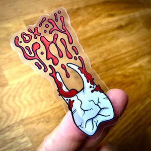 Tooth Sticker, Gory sticker, horror sticker, drippy sticker, laptop sticker, bike sticker, horror gifts, skateboarder gift, gory gifts, gore
